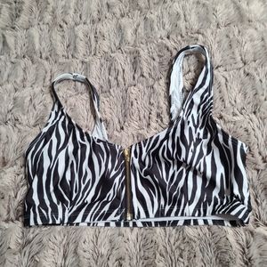 Wolf & Whistle Zebra Crop Bikini Top